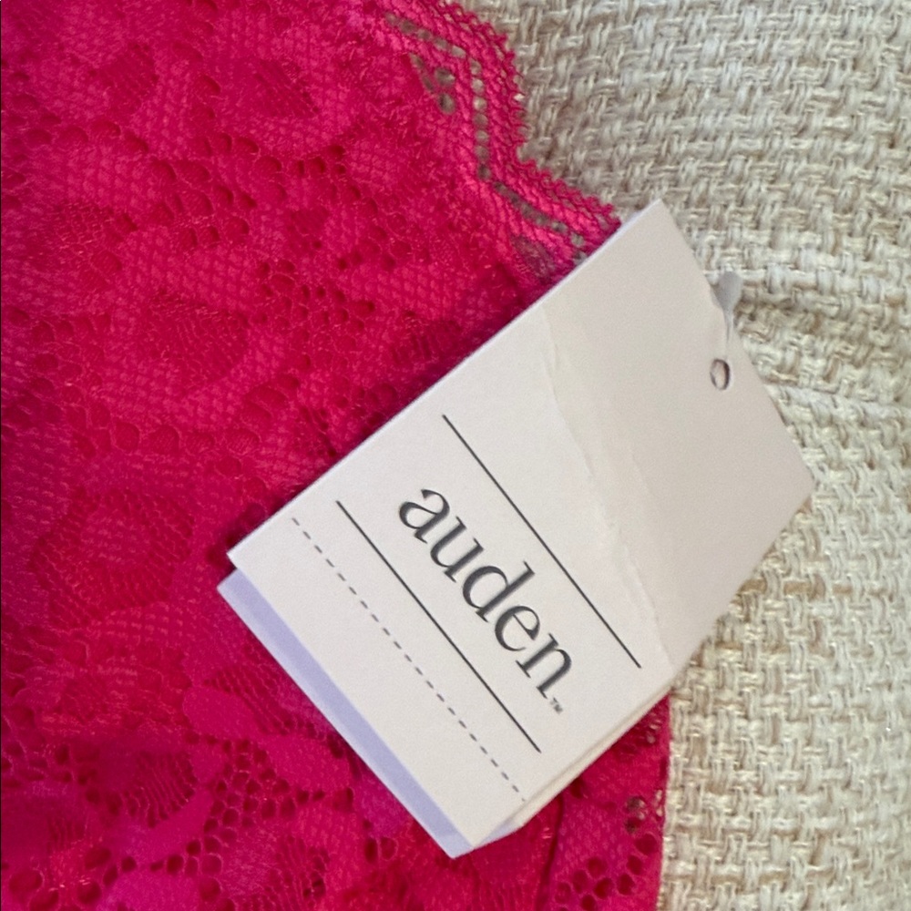 Auden Lace Halter Bralette in Bold Pink - Picture 2 of 6